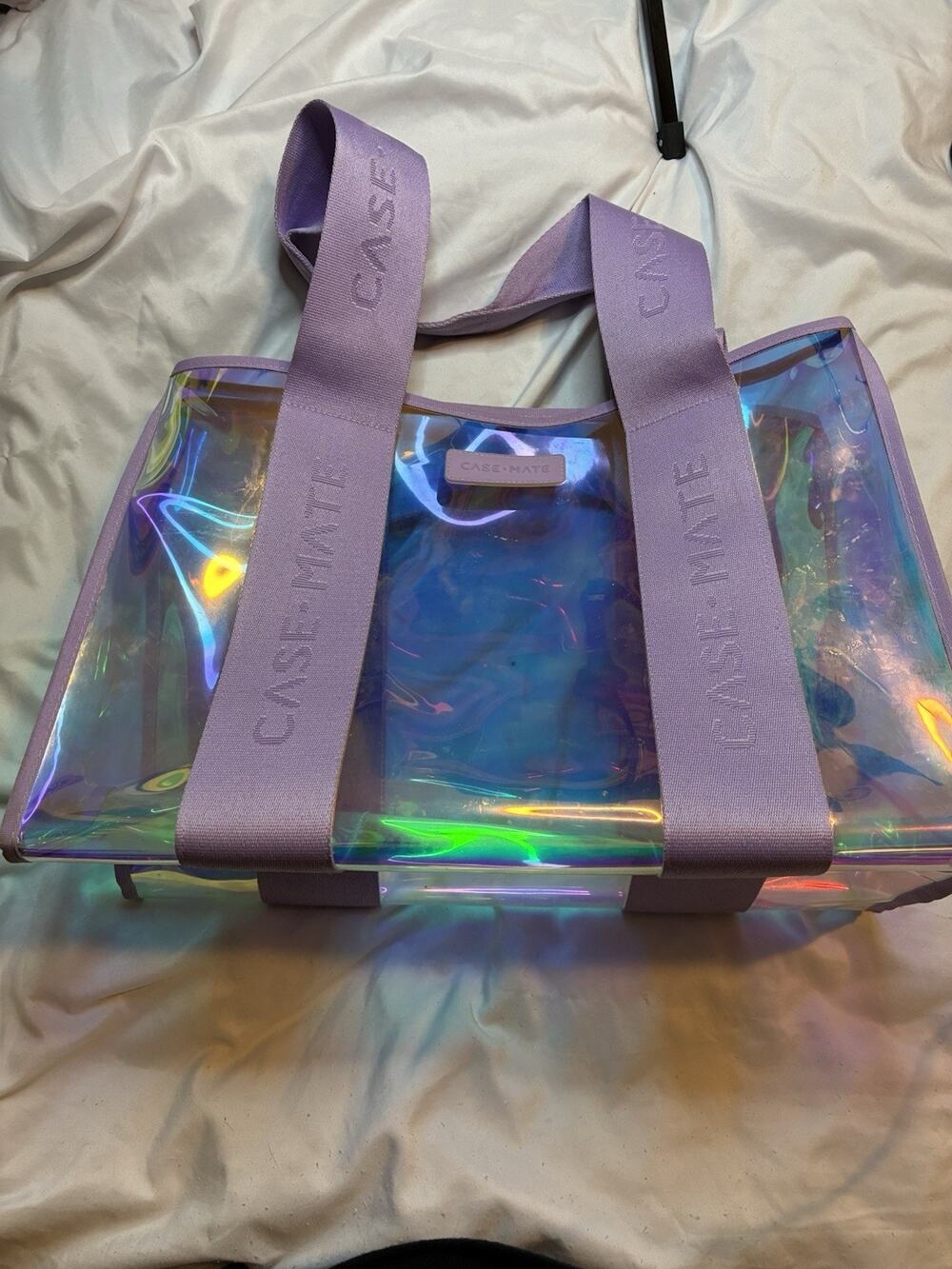 Case-Mate Soap Bubble Iredescent Travel Jelly Tote Beach Bag Purple NEW